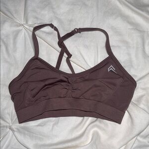 Oneractive cool brown strappy sports bra
